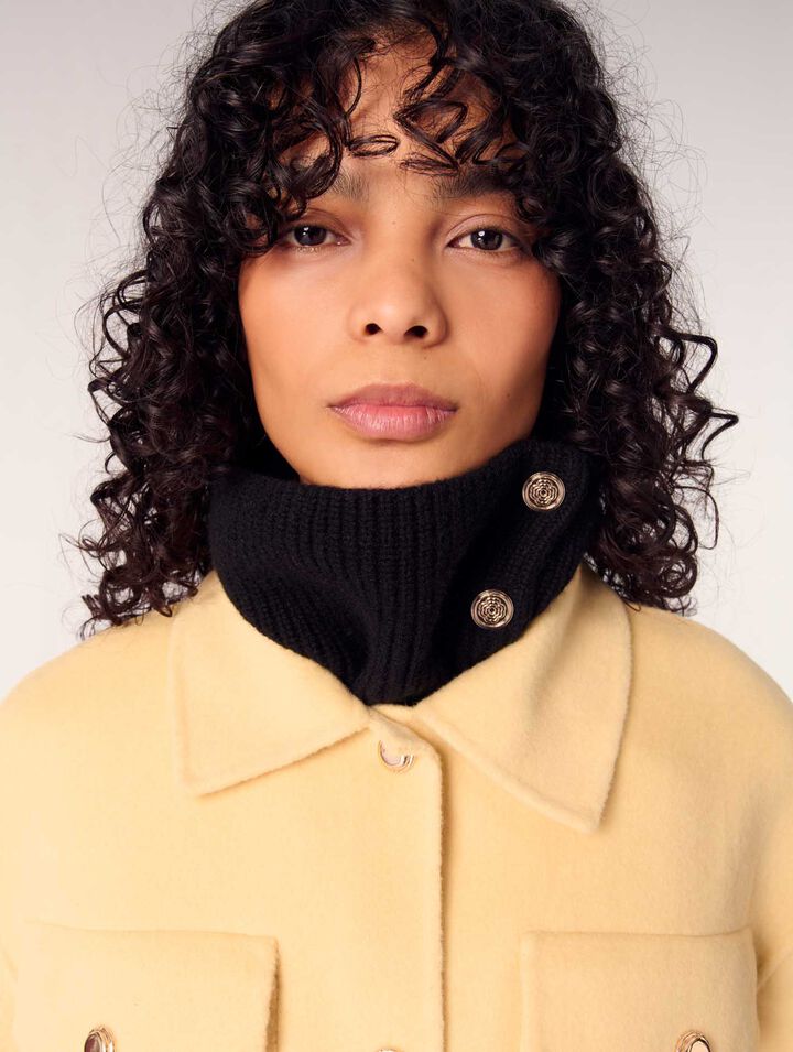 Cappotto corto double face cintura