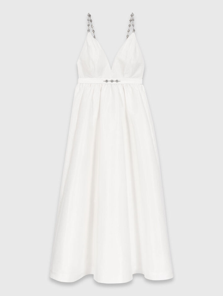 Abito lungo in taffet&agrave; gioiello