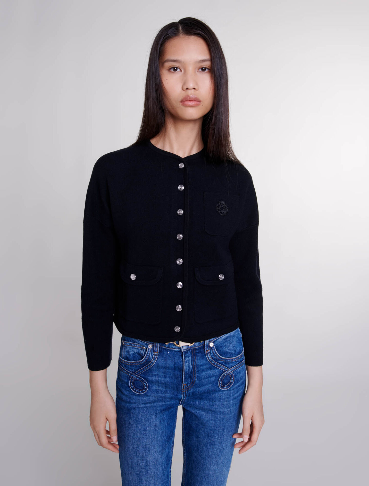 Cardigan corto in maglia