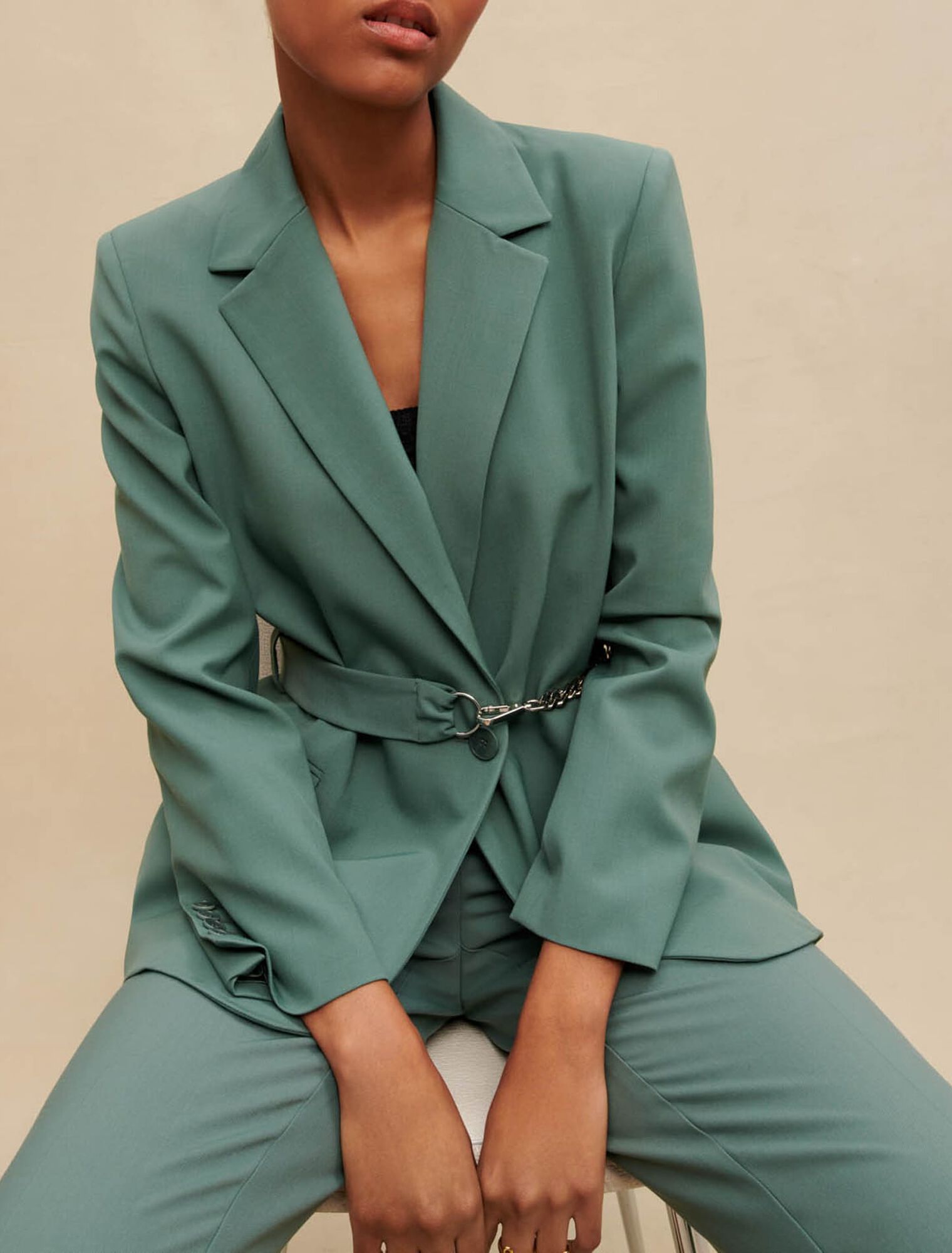 Giacca da tailleur con cintura a catena