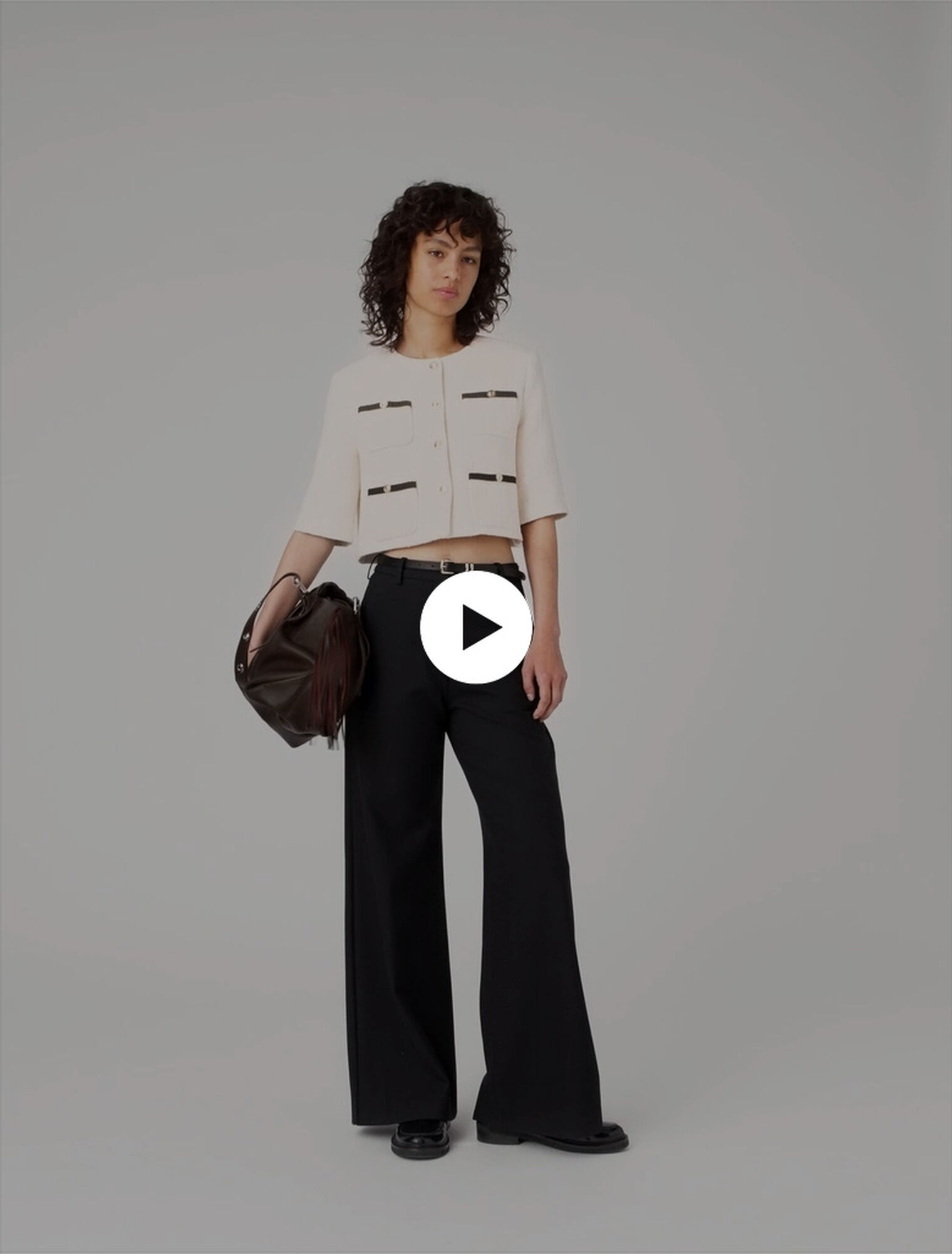 Giacca corta in tweed lurex