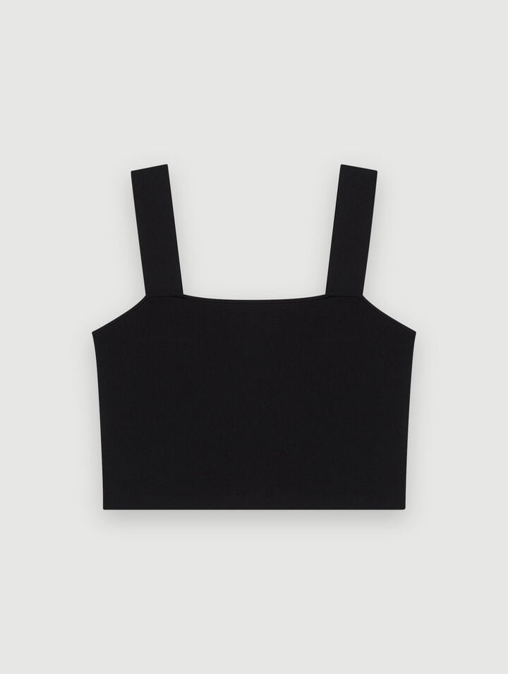 Top crop in maglia con spalline