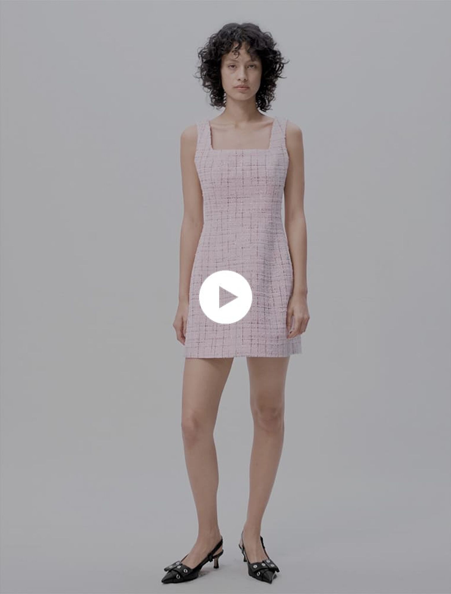 Abito senza maniche in tweed