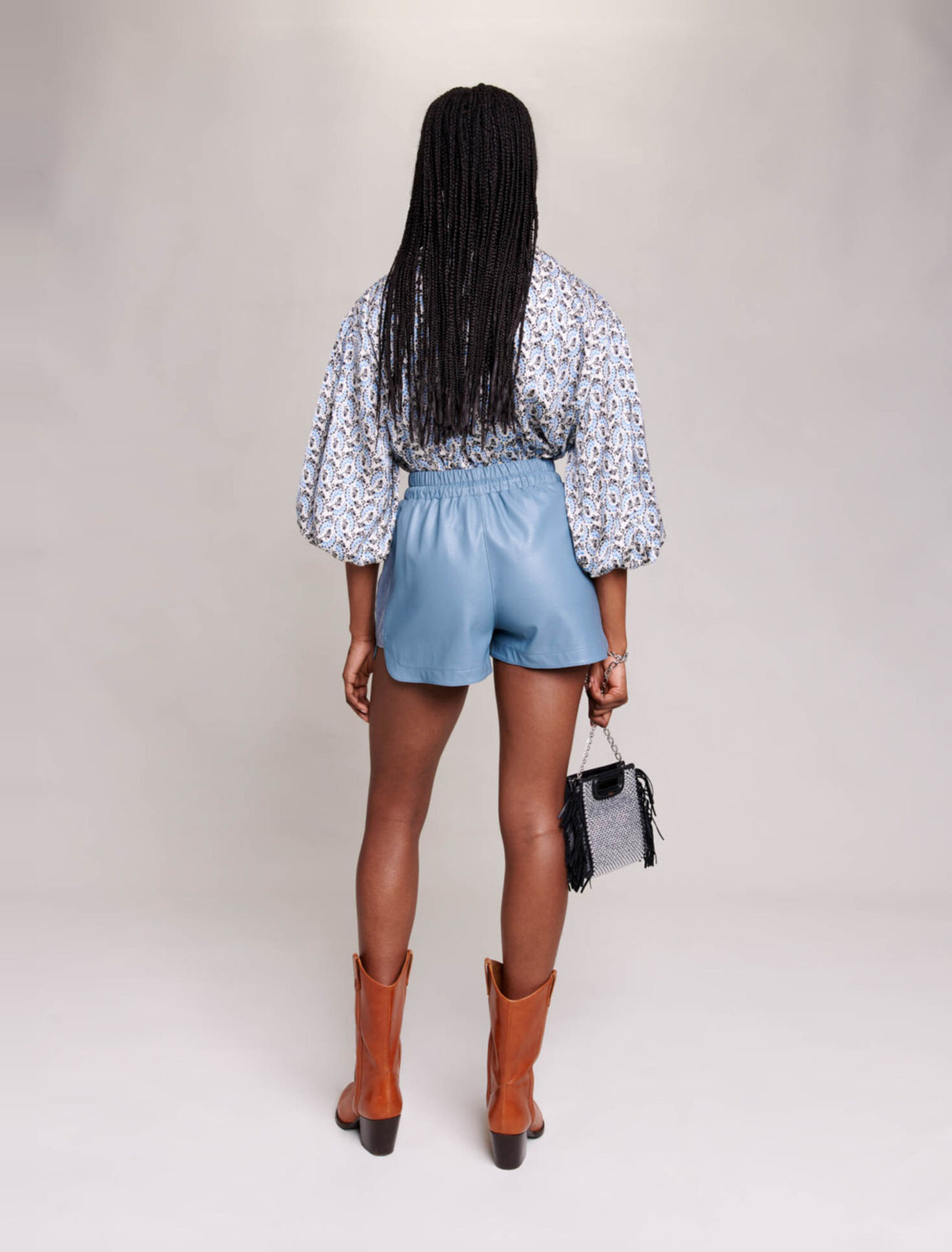 Shorts effetto pelle