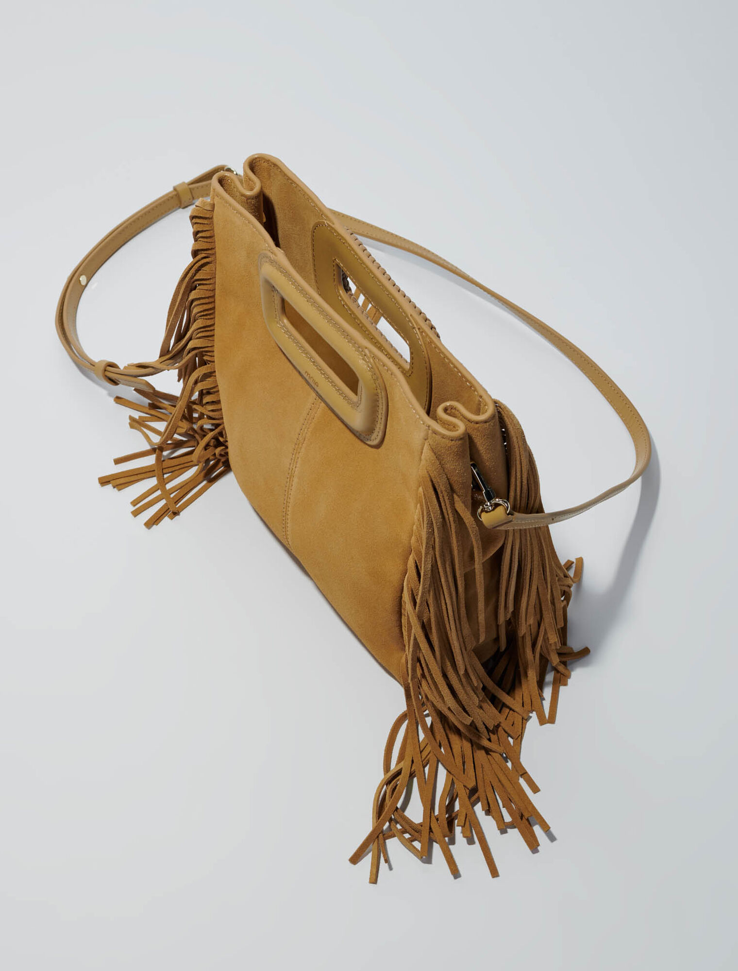 Borsa M scamosciato manico ritorto