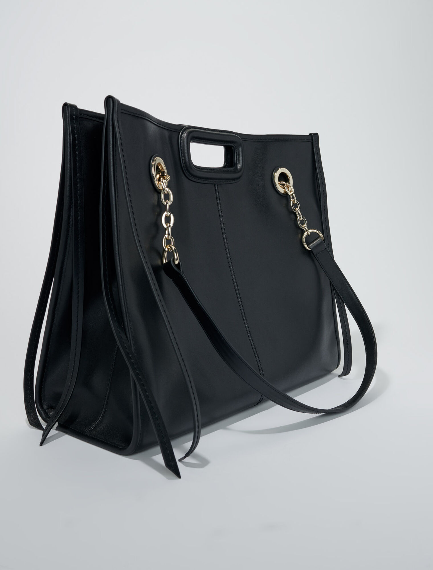 Tote bag in pelle con frange