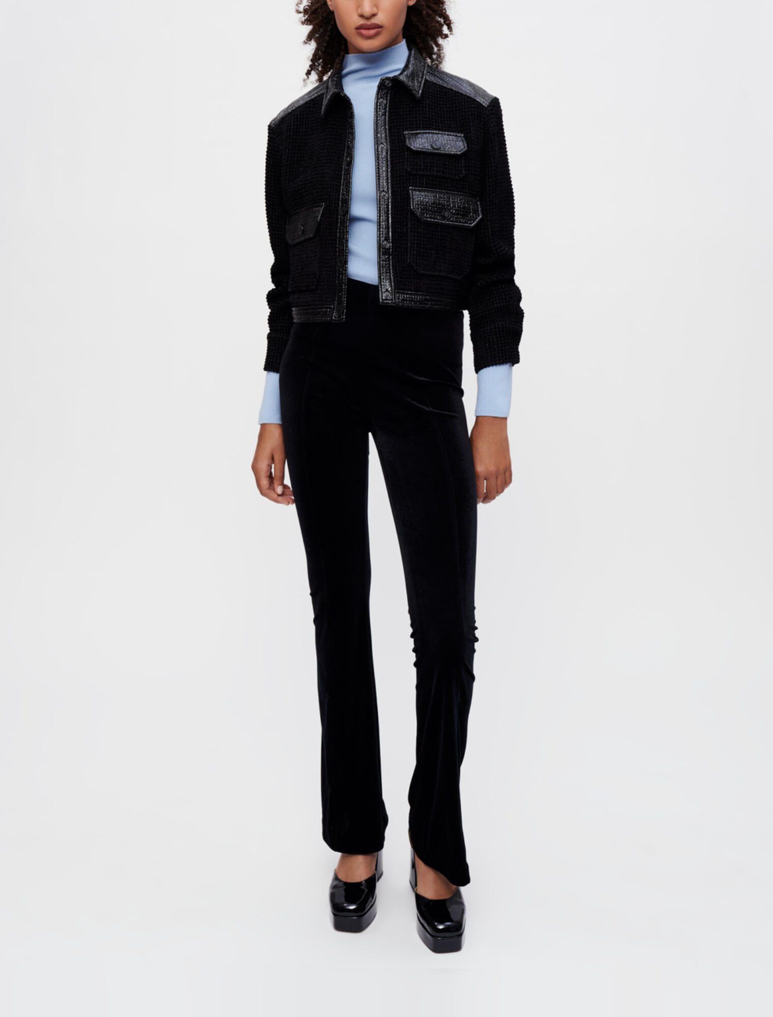 Pantaloni in velluto stretch