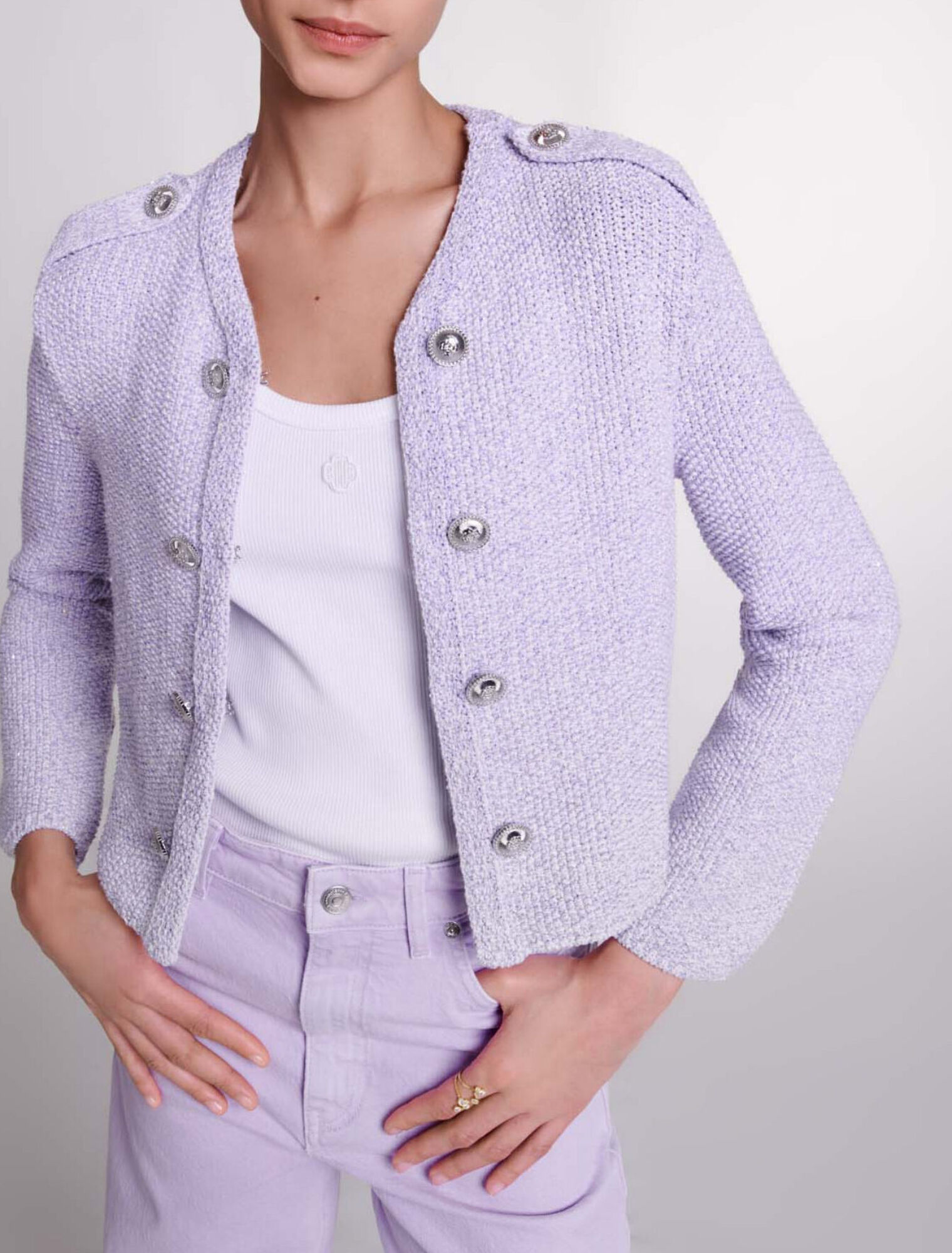 Cardigan in maglia con lustrini