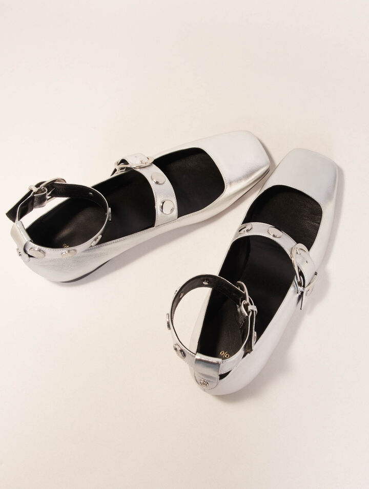 Mary Jane in pelle metallizzata