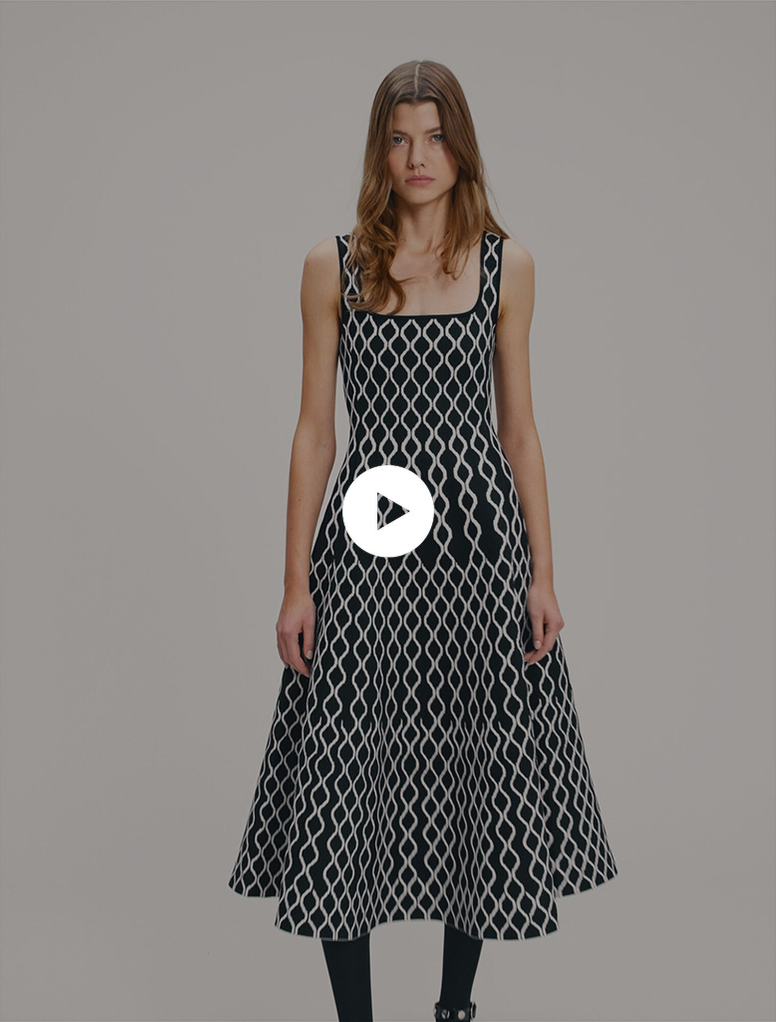 Abito midi in maglia jacquard