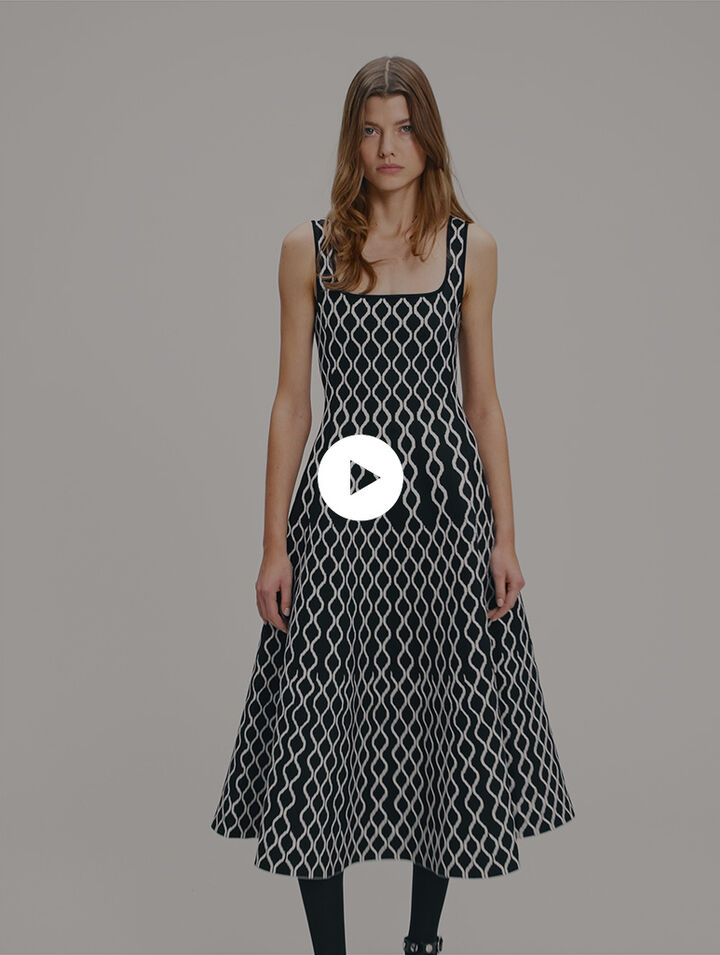 Abito midi in maglia jacquard