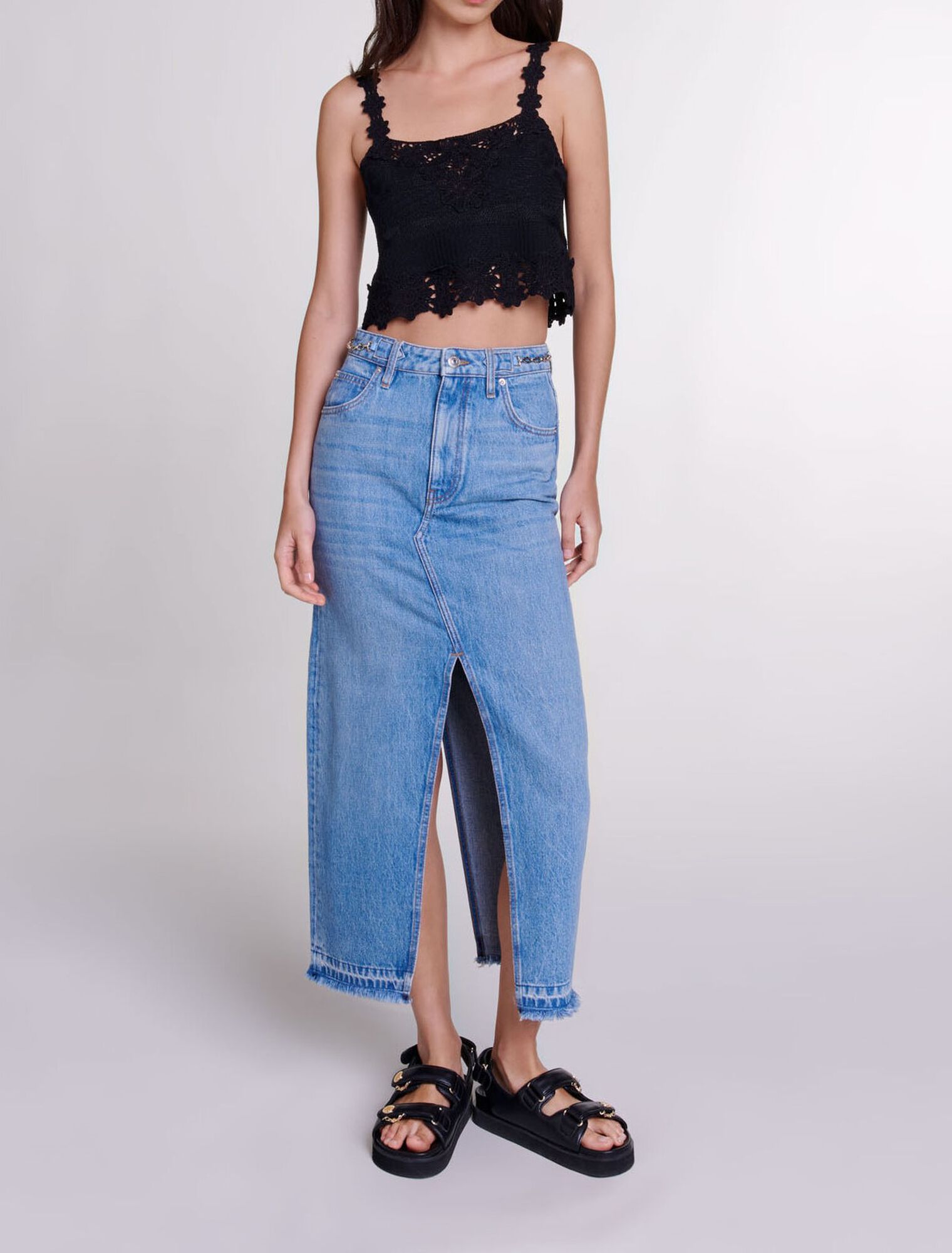 Gonna lunga in denim