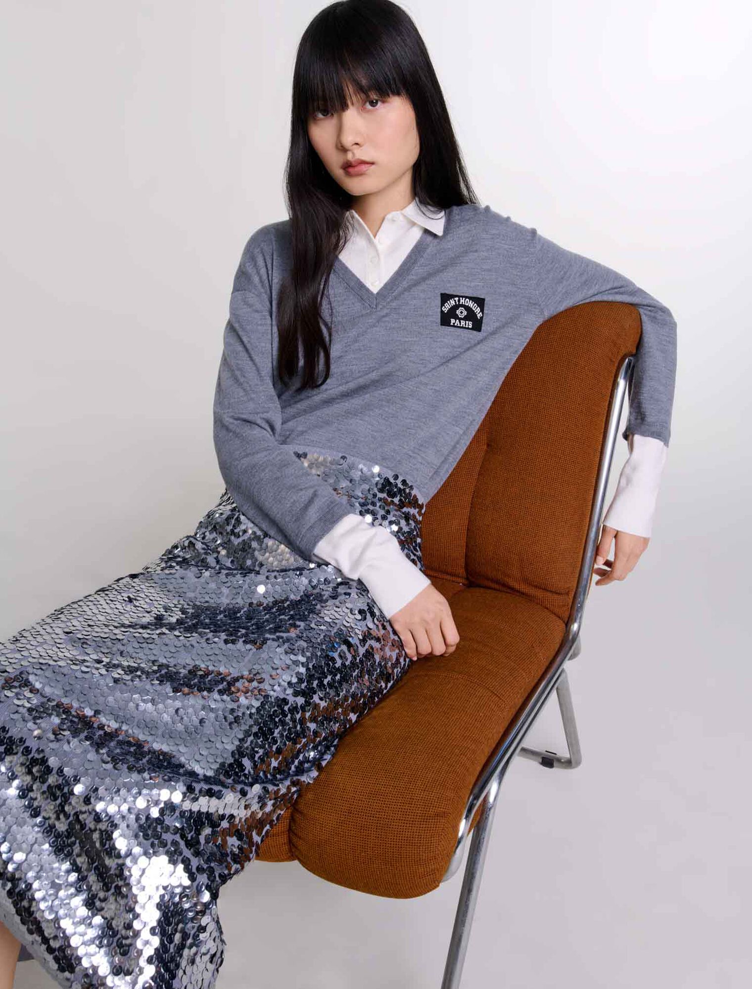 Gonna in maglia glitterata