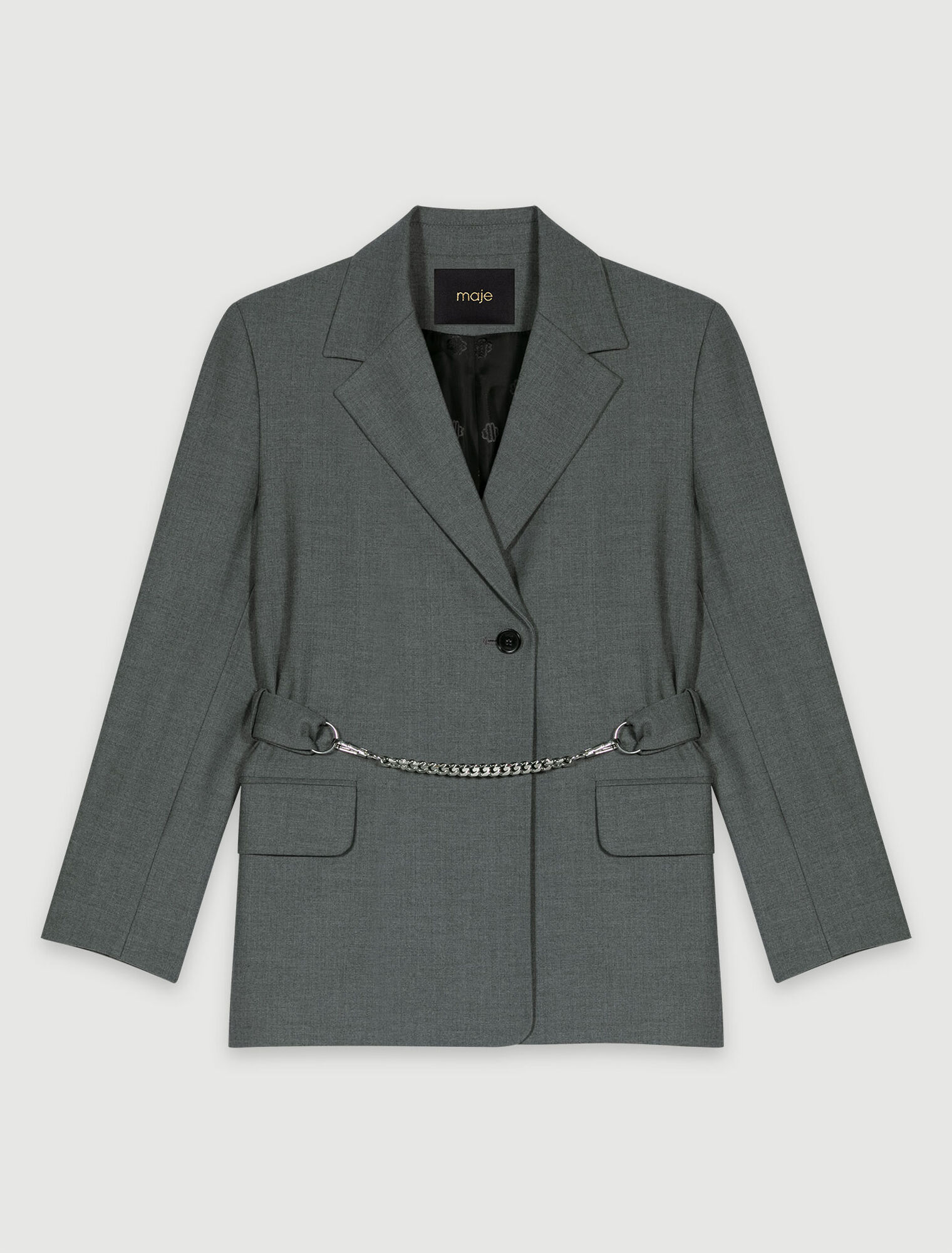 Giacca tailleur con catena in vita