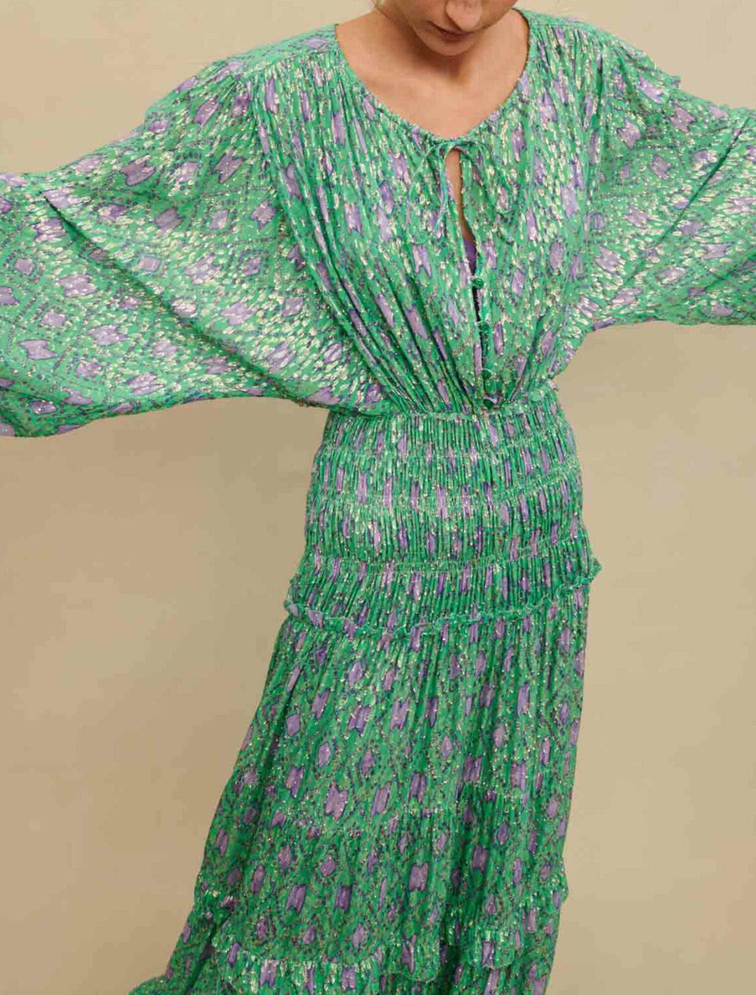 Maxi abito metallico