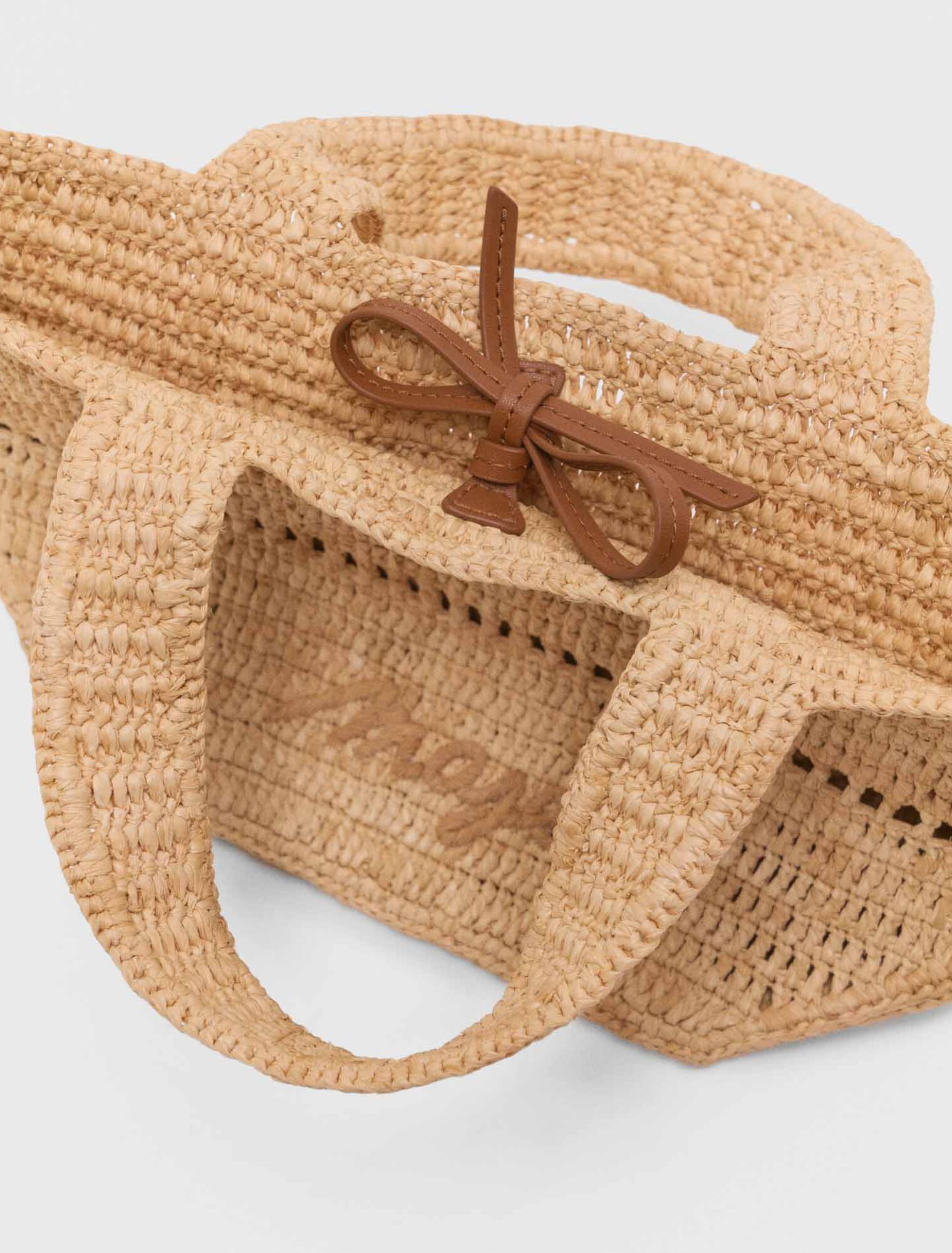 Mini shopping bag in rafia naturale
