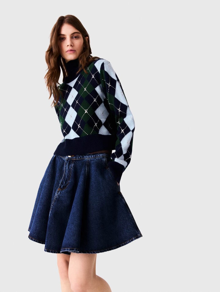 Maglione a rombi con strass