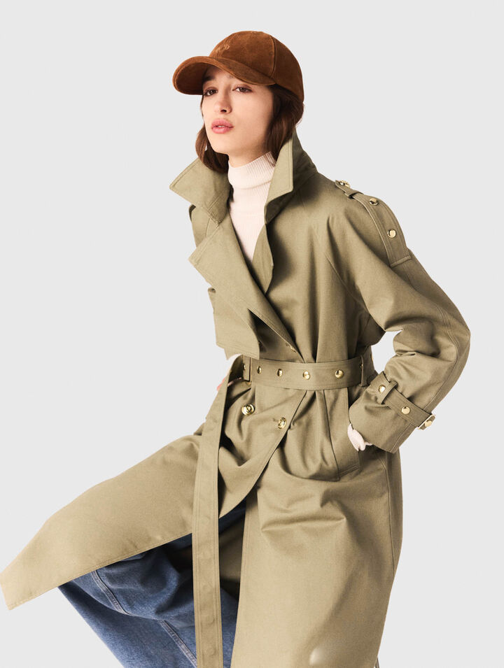 Trench borchie collo rimovibile