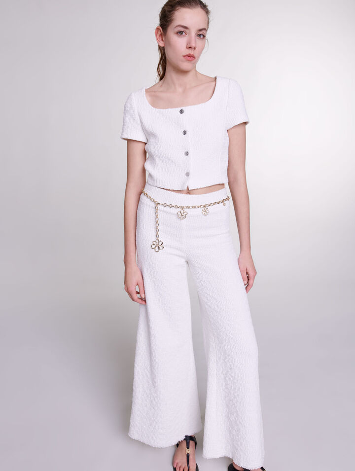 Pantaloni larghi in tweed