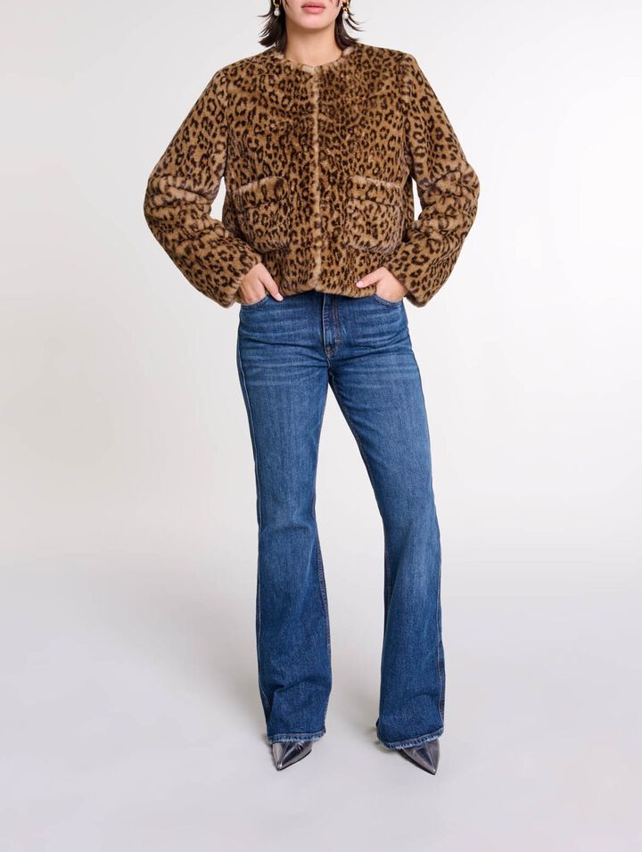 Giacca corta in pelliccia sintetica