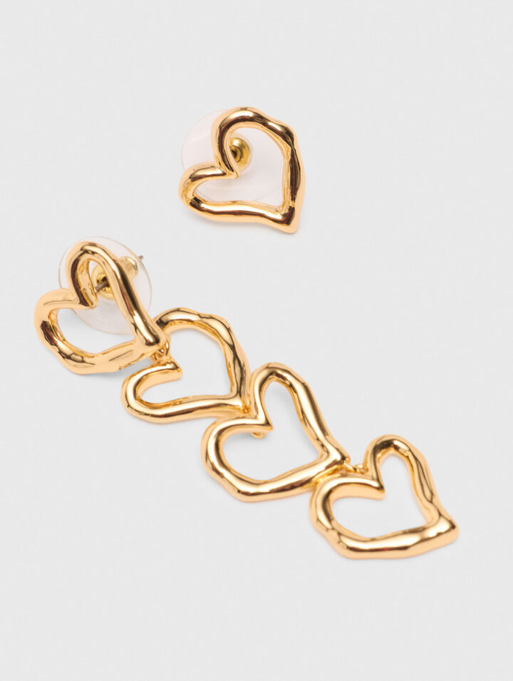 Orecchini cuore asimmetrico