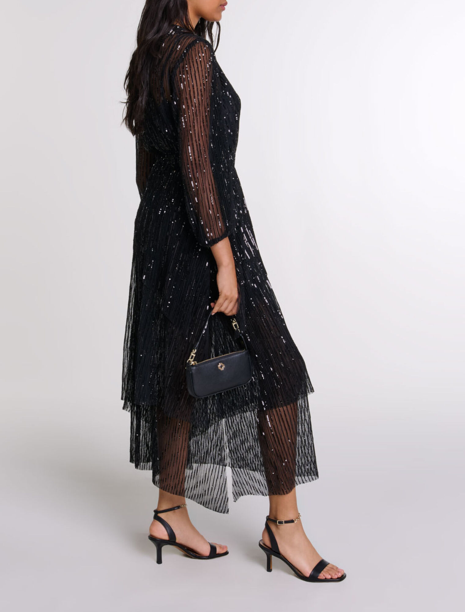 Abito lungo con lustrini