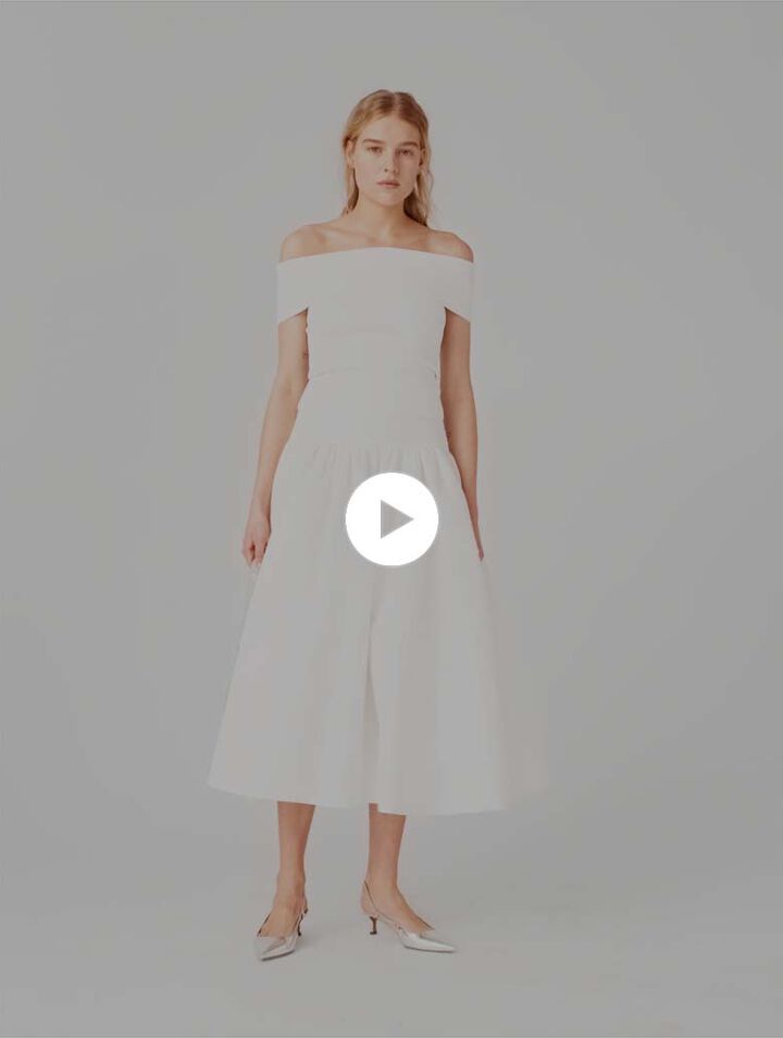 Top scollo bardot in maglia a coste