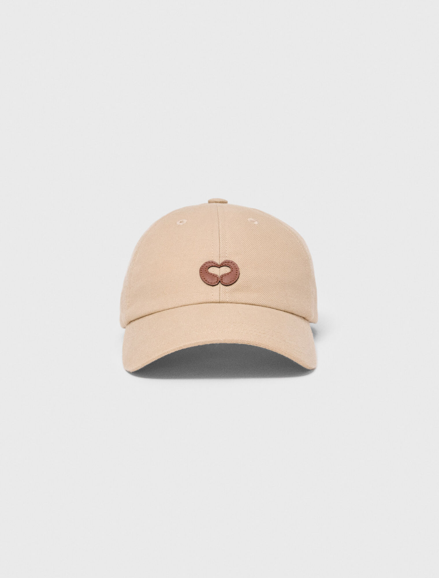 Cappellino con logo in misto lino
