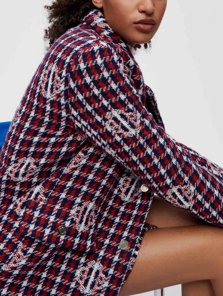 Giacca jacquard a quadri trifoglio