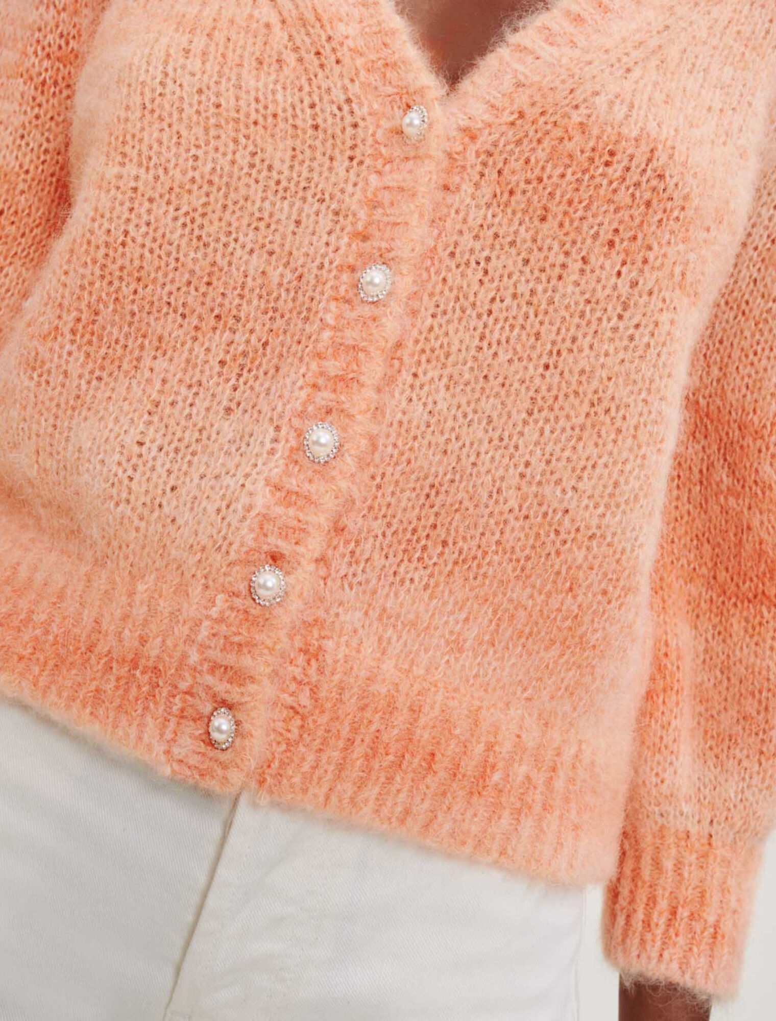 Cardigan in mohair stampato