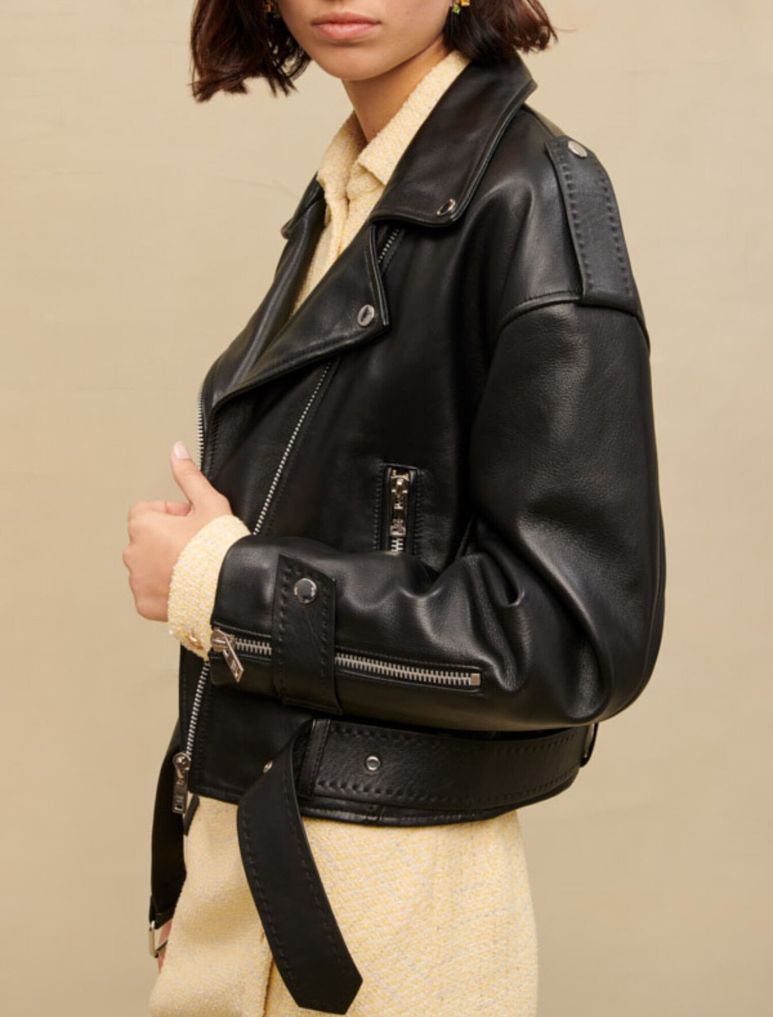 Giubbotto in pelle stile biker