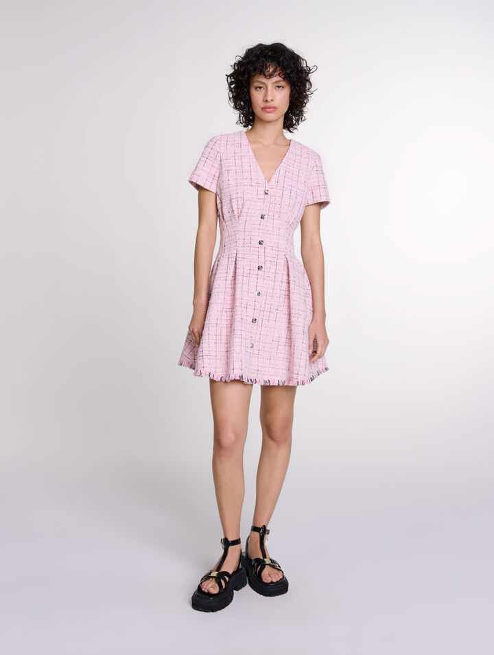Abito babydoll in tweed