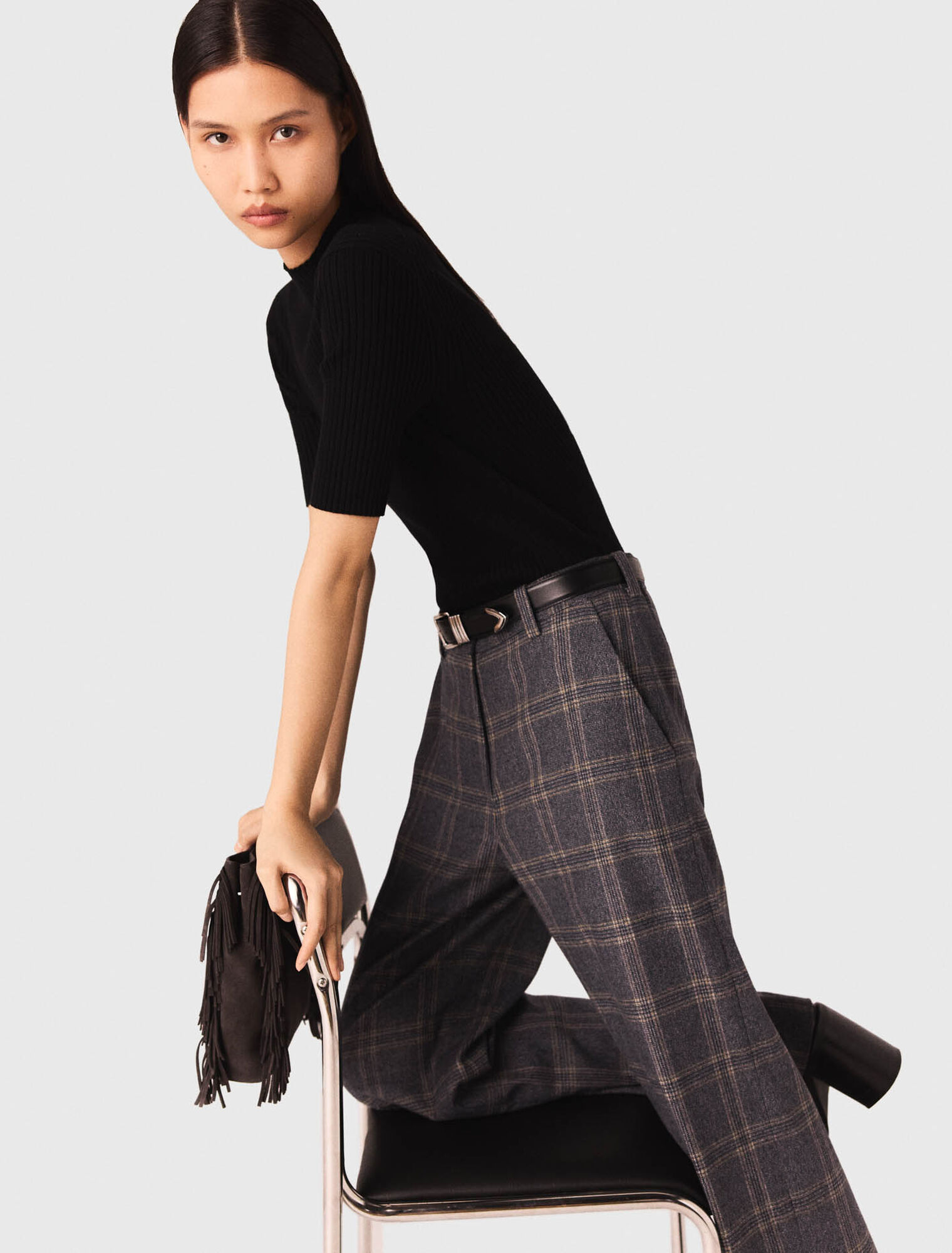 Top in maglia a coste