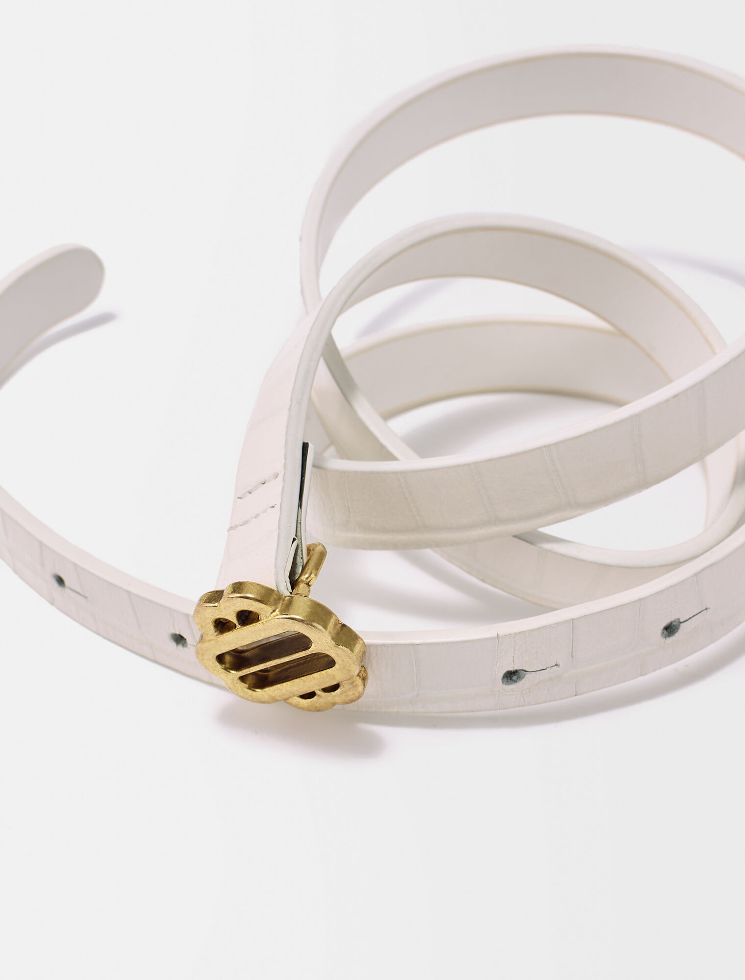 Cintura in pelle bianca