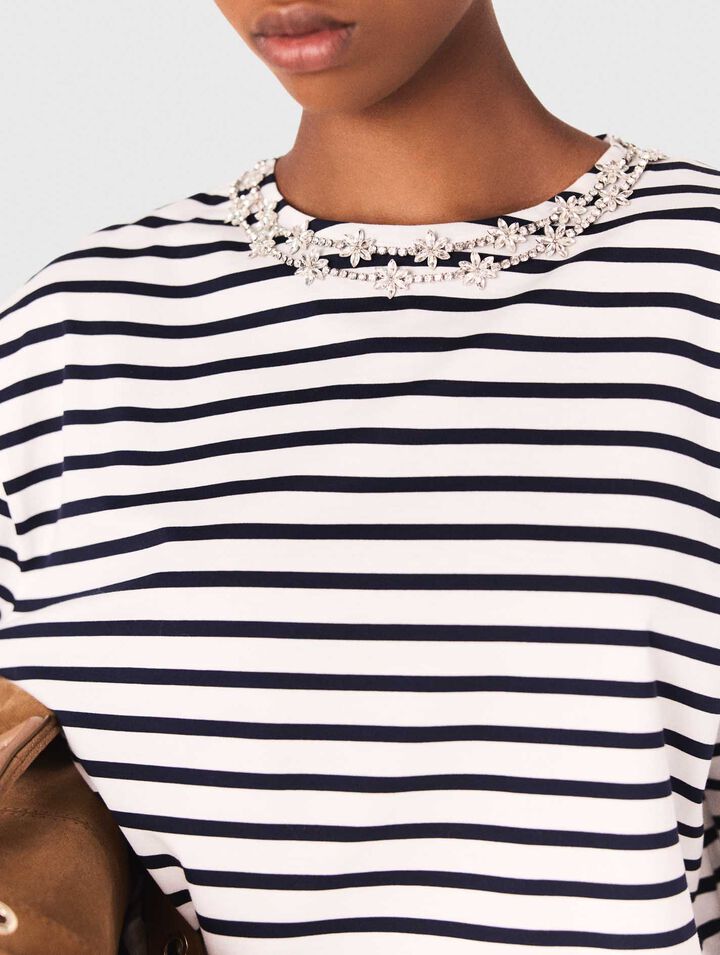 T-shirt a maniche lunghe a righe