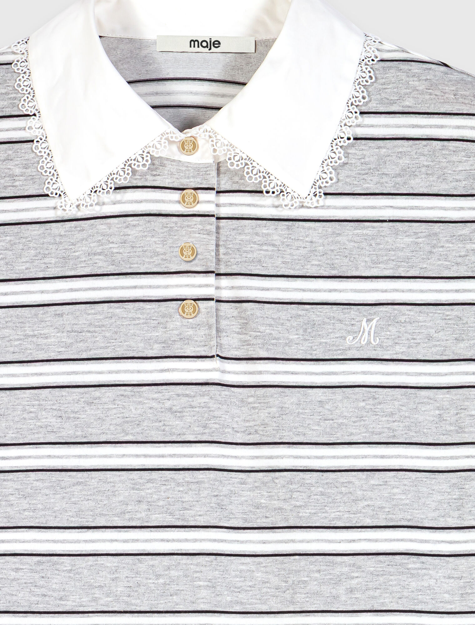 T-shirt con collo a polo ricamato