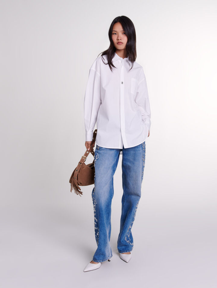 Camicia oversize in popeline
