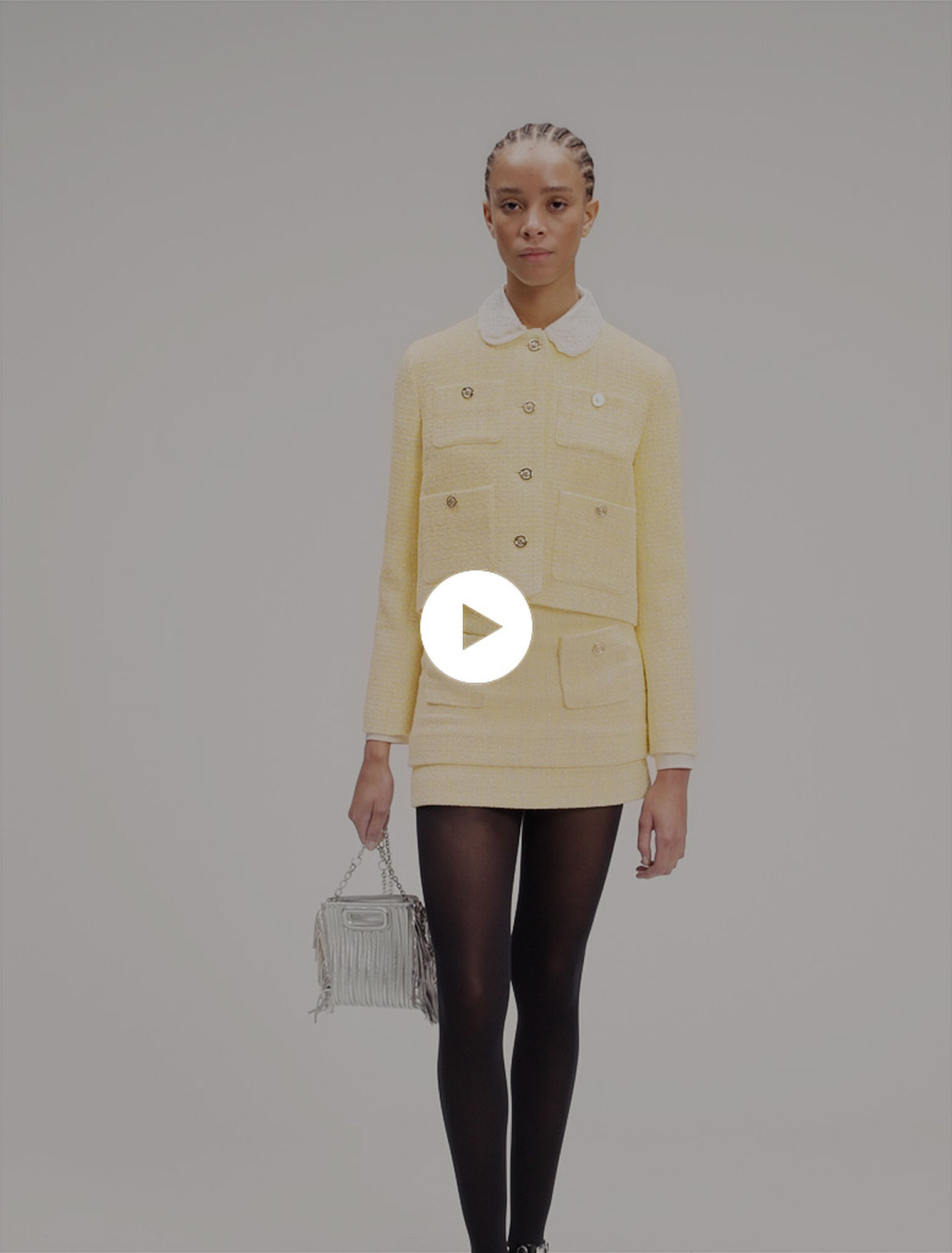 Giacca corta in tweed e lurex