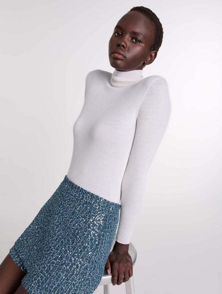 Shorts trompe l'oeil in tweed