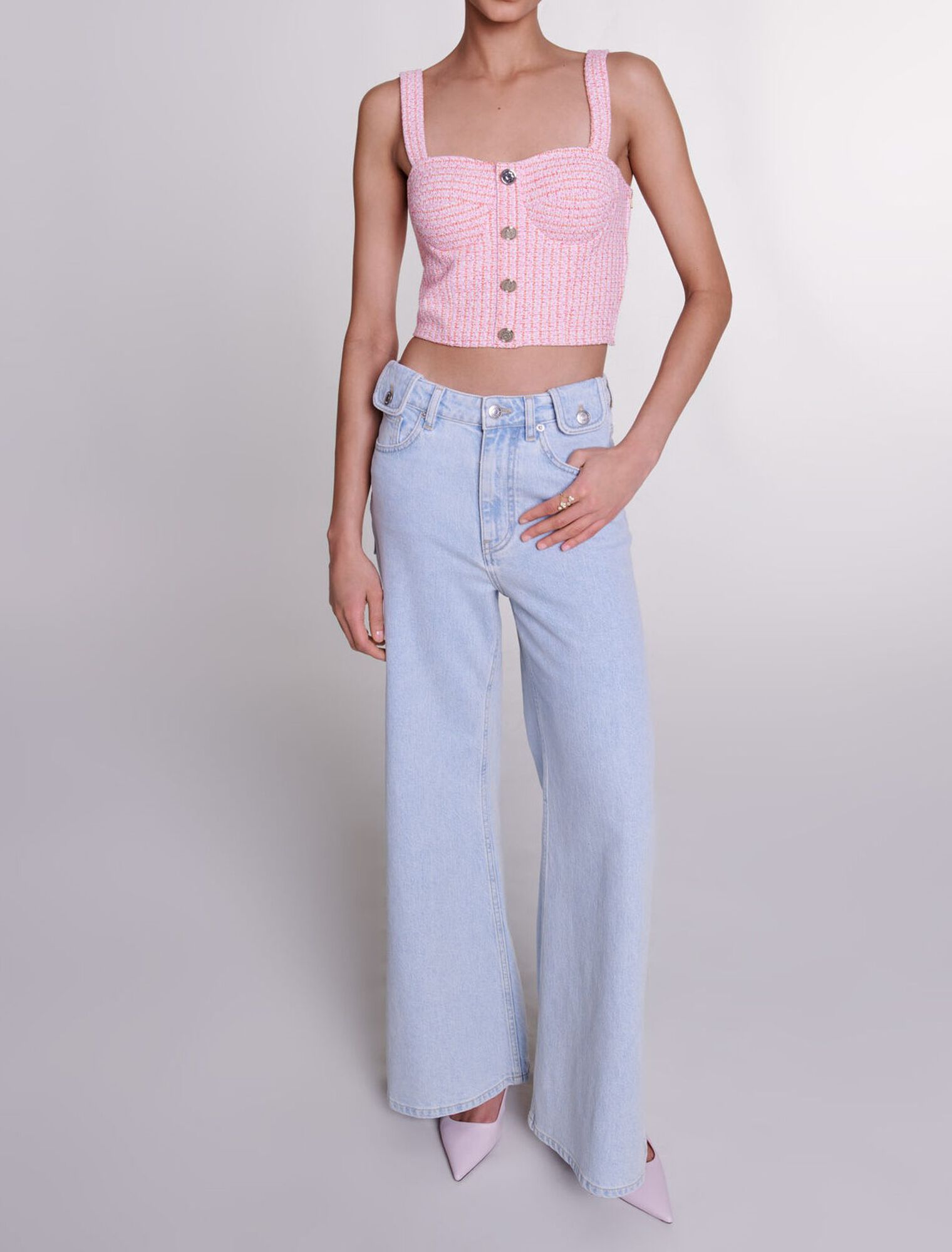Crop top in tweed