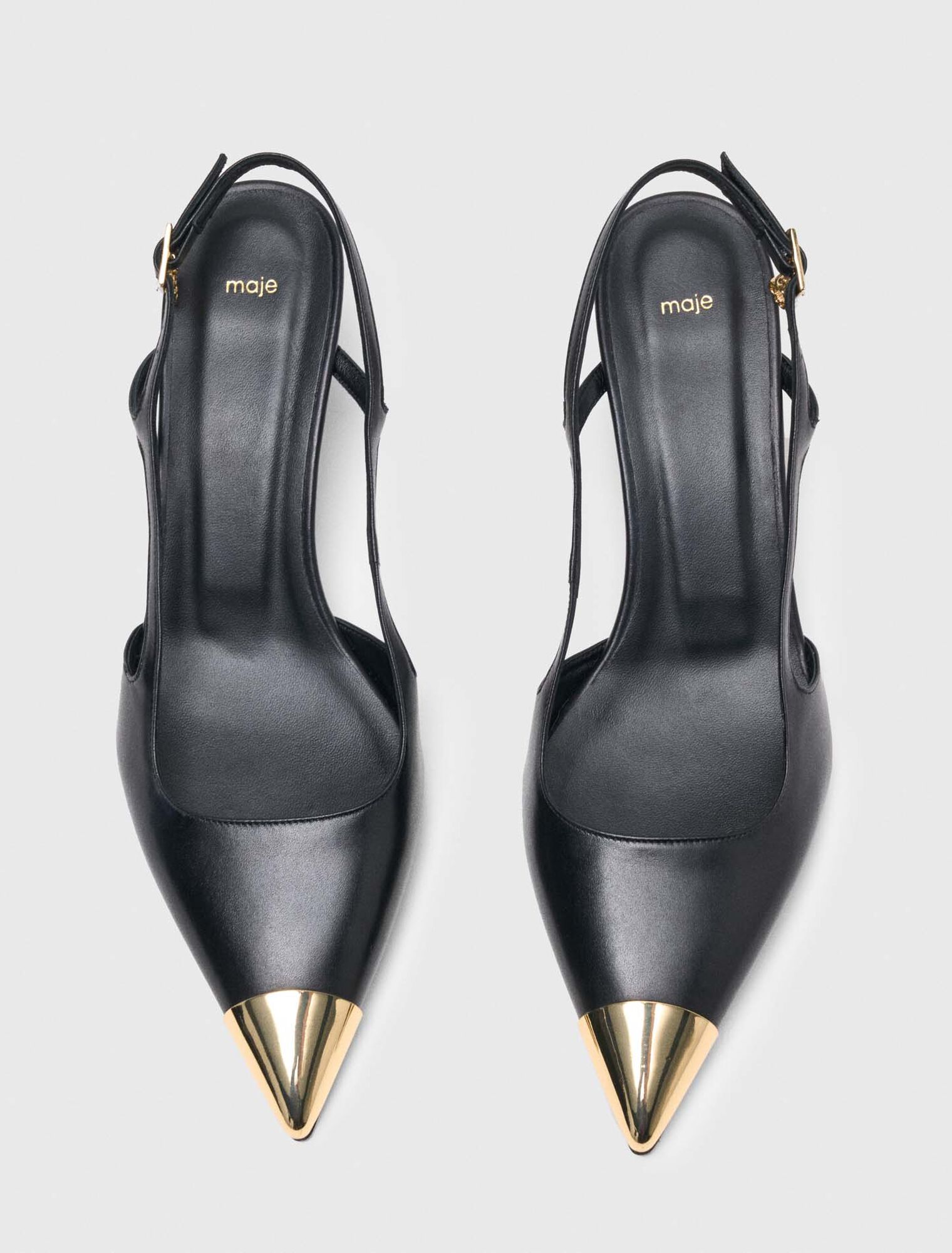 Décolleté slingback in pelle liscia