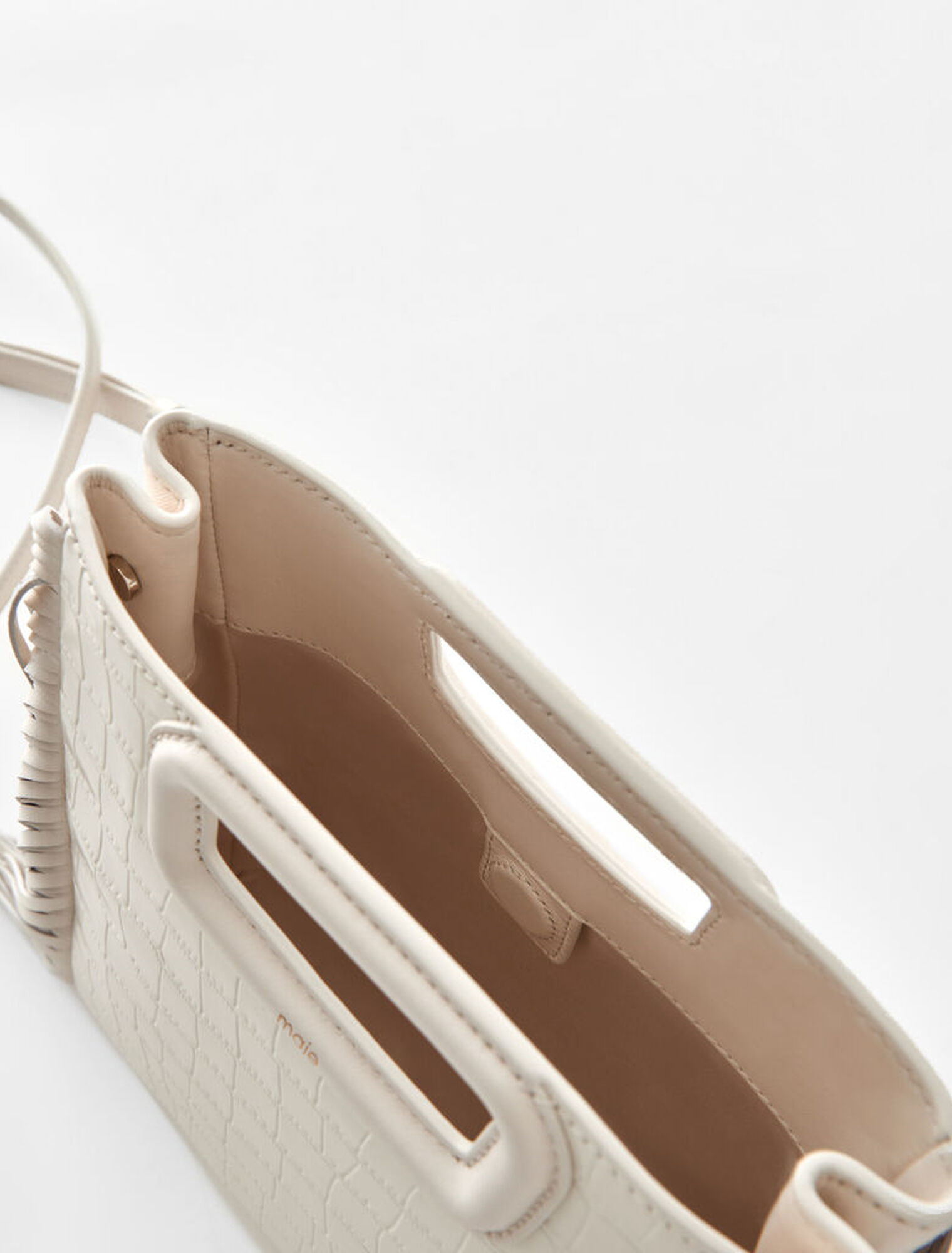 Borsa M in pelle effetto coccodrillo