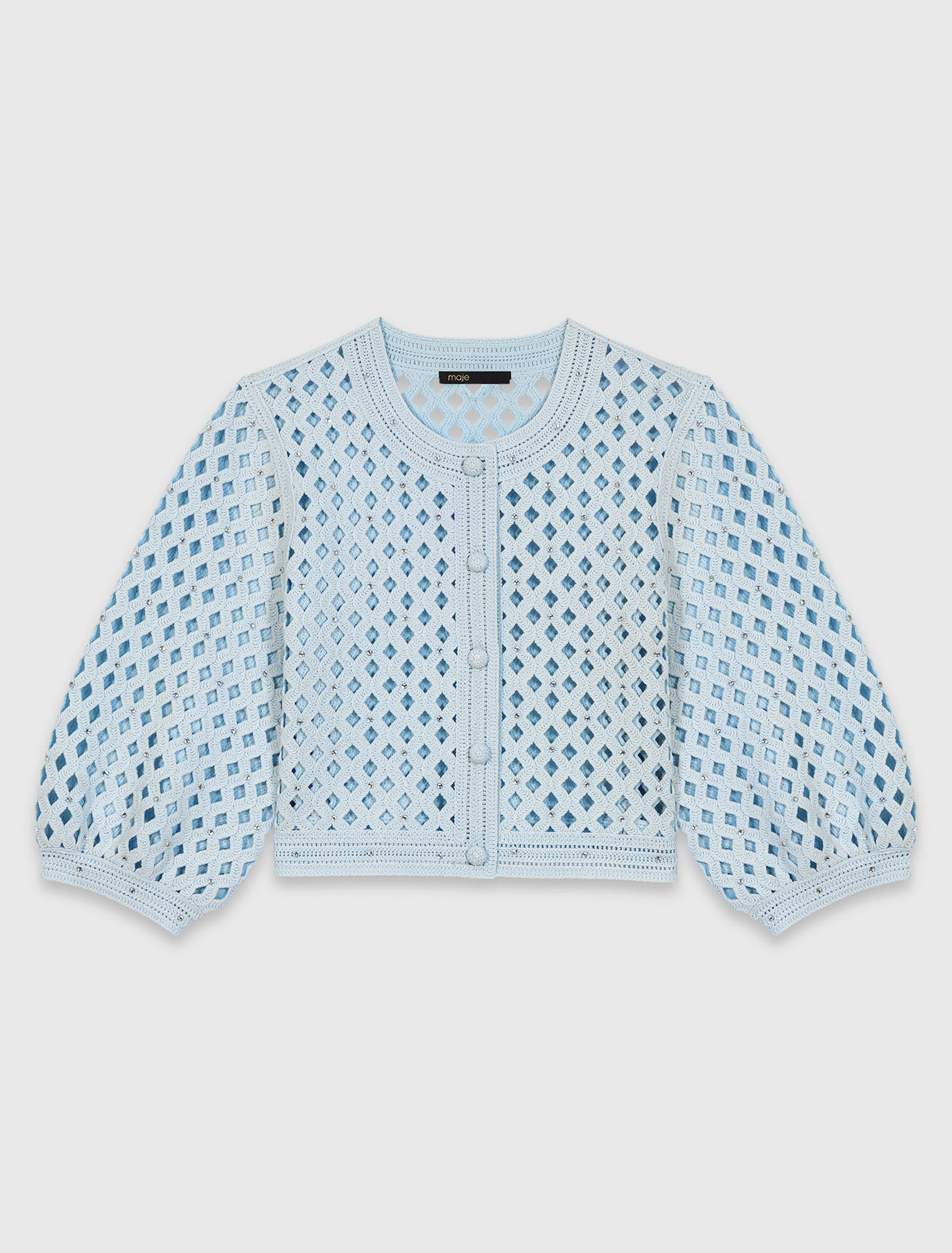 Cardigan crochet glitterato