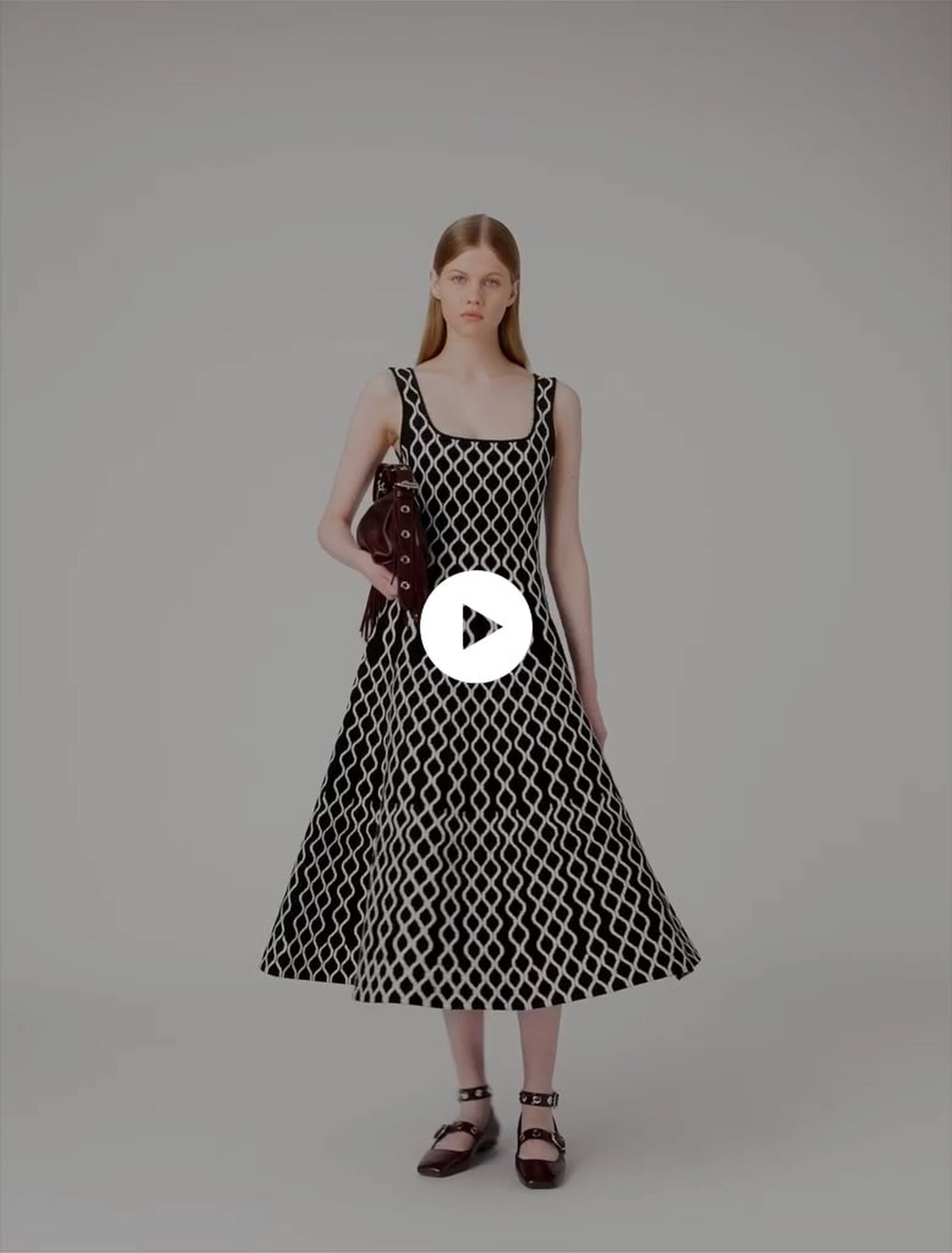 Abito midi in maglia jacquard