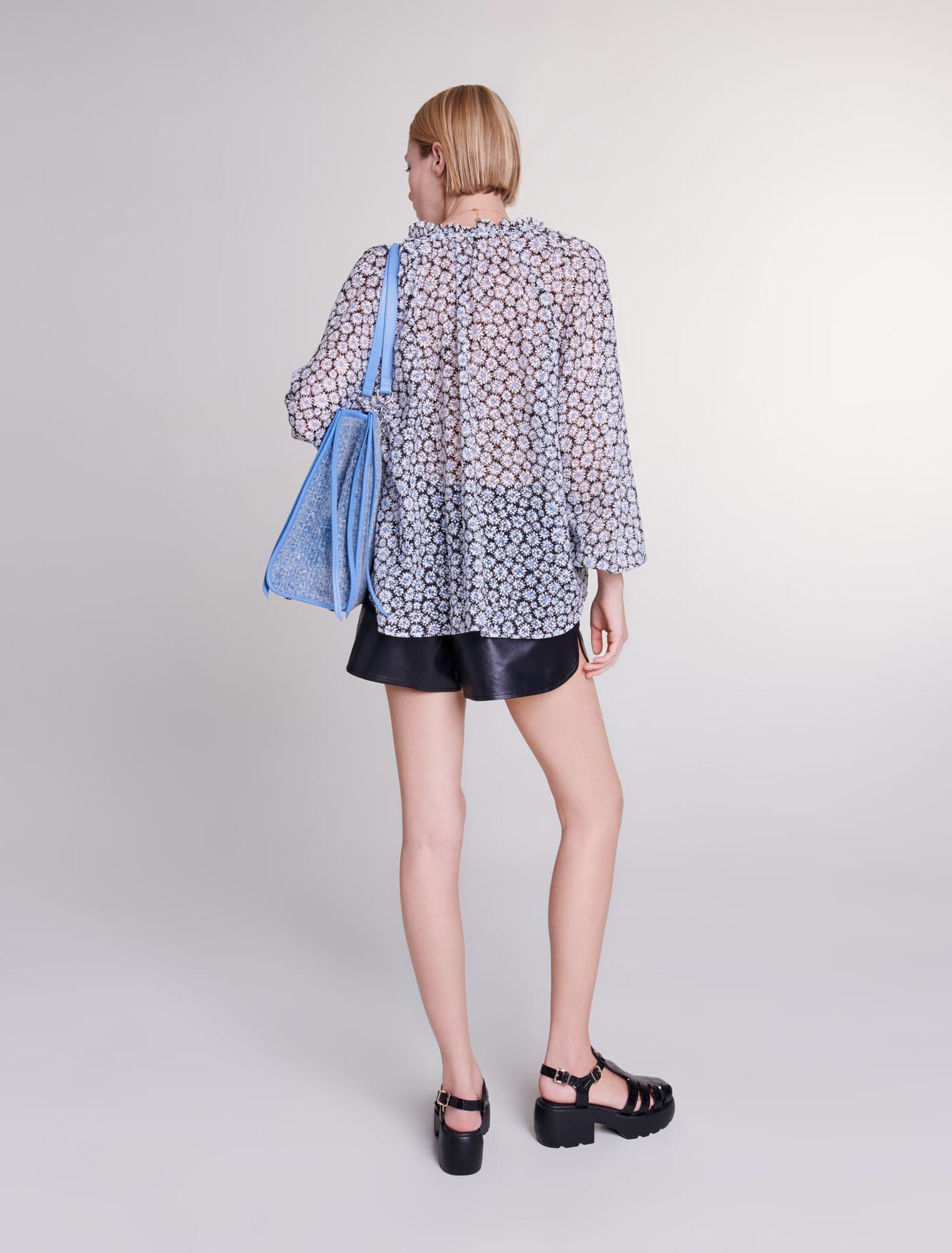 Blusa con stampa a fiori