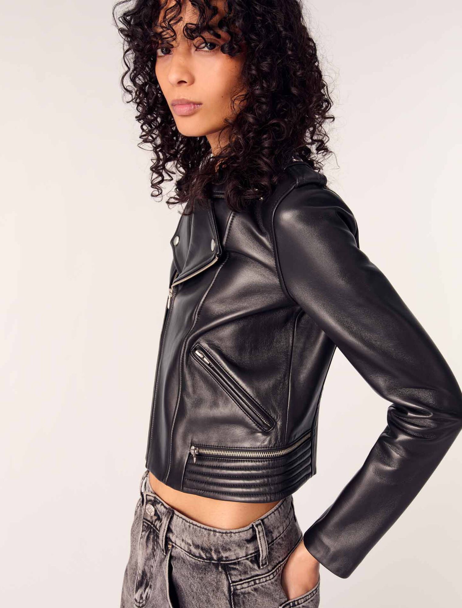 Giubbotto in pelle stile biker