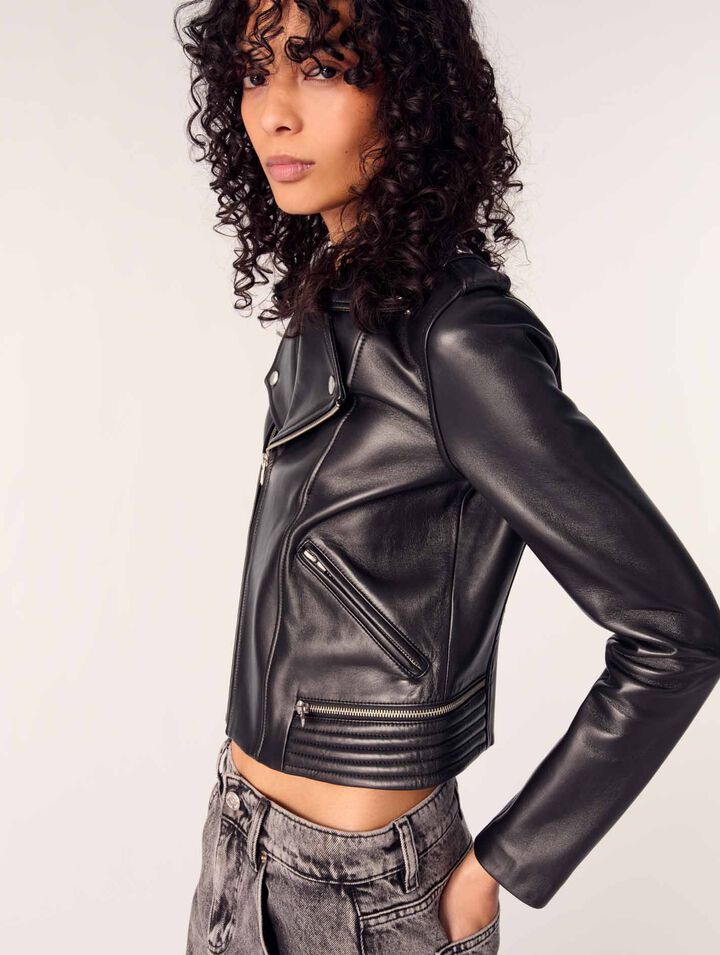 Giubbotto in pelle stile biker