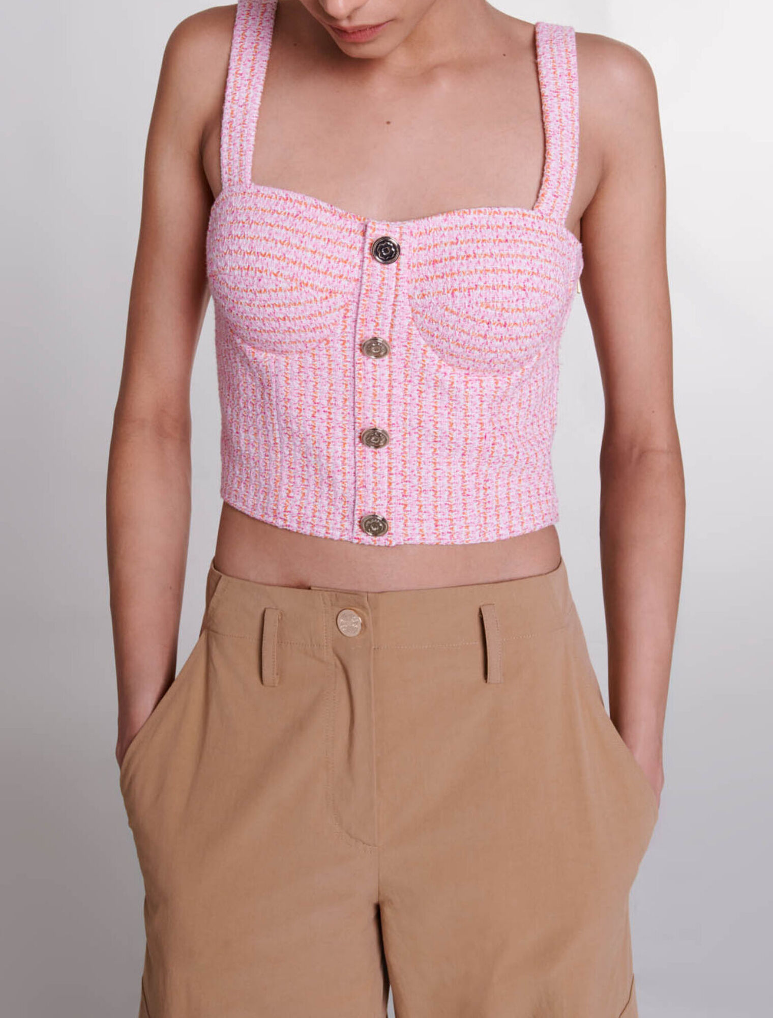 Crop top in tweed