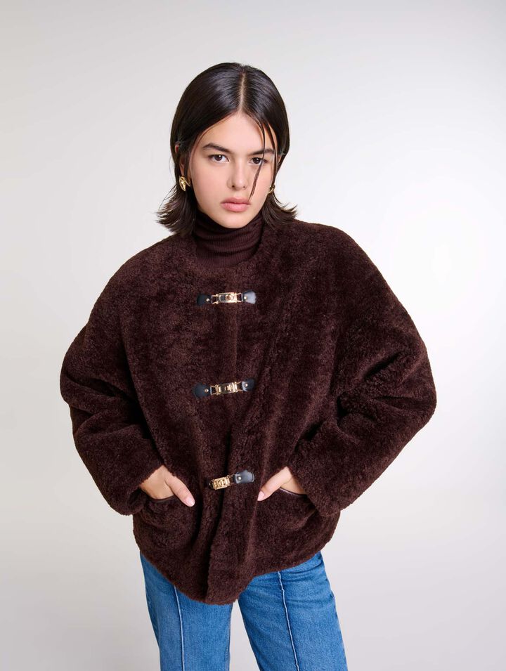 Cappotto corto in ecopelliccia