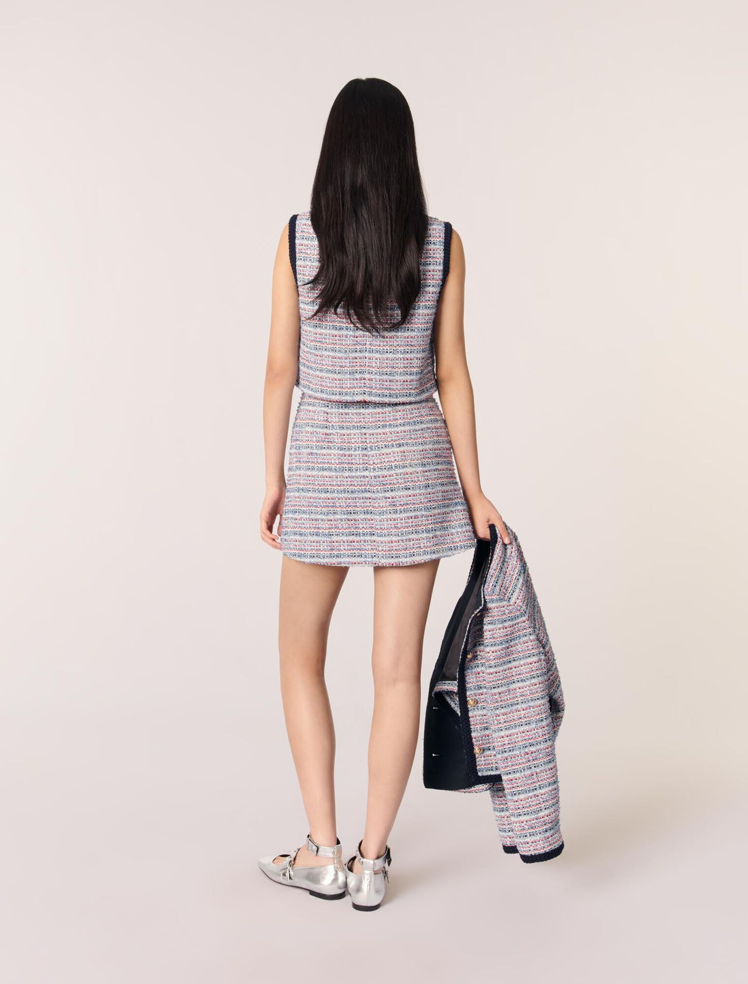 Abito corto 2 in 1 in tweed
